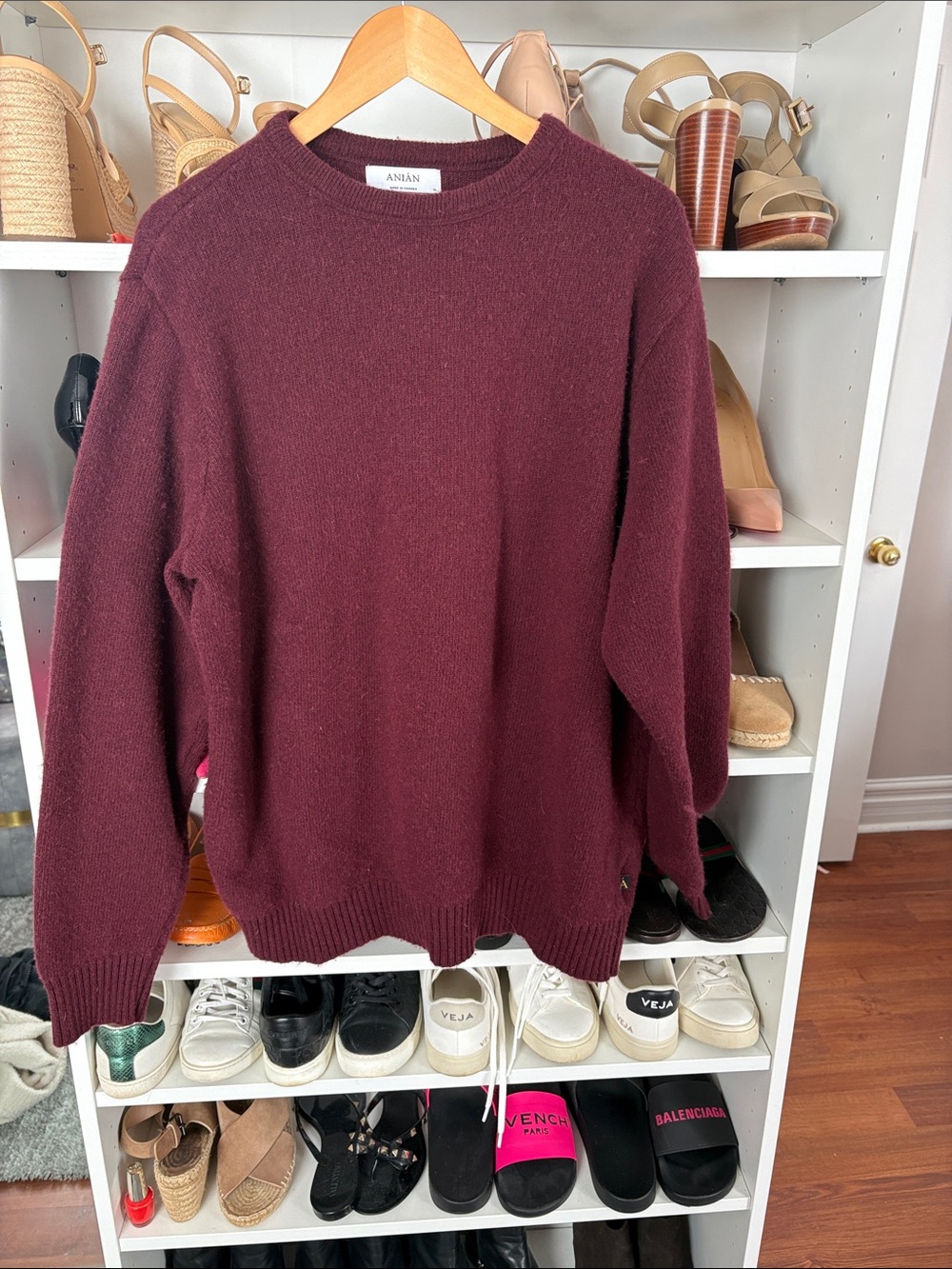 Anian Men's Crewneck Sweater — Burgundy